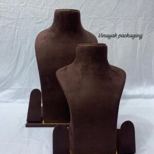 Brown Velvet Necklace Display Stand Set