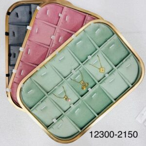 Premium Side Metal Velvet Jewelry Organizer Tray – Multi-Color Necklace & Pendant Display Box