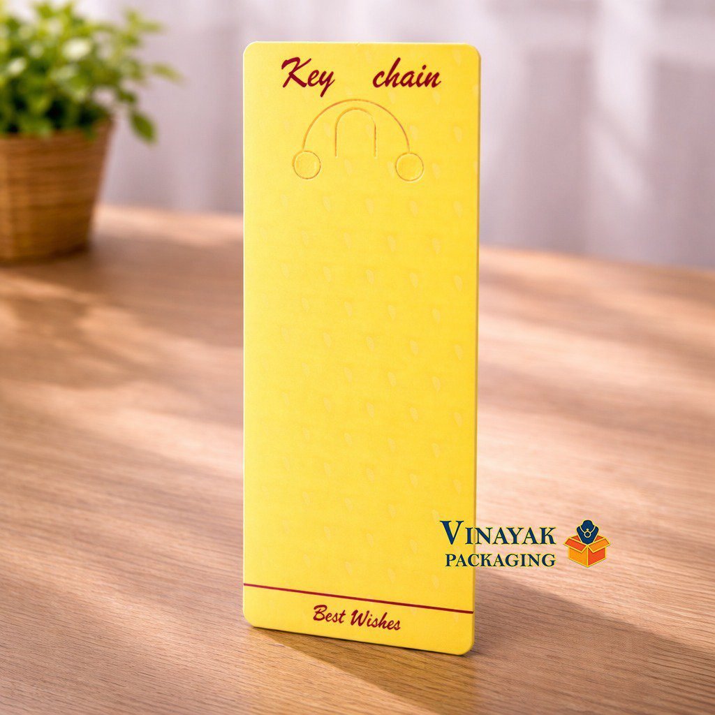 Elegant Yellow Key Chain Display Card (100 pcs)