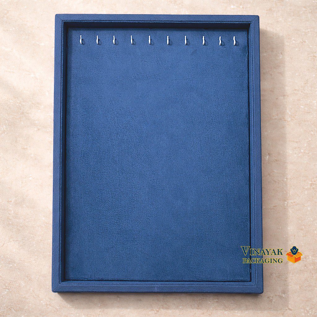 Velvet Necklace Display Tray – Jewelry Display Stand with Hooks