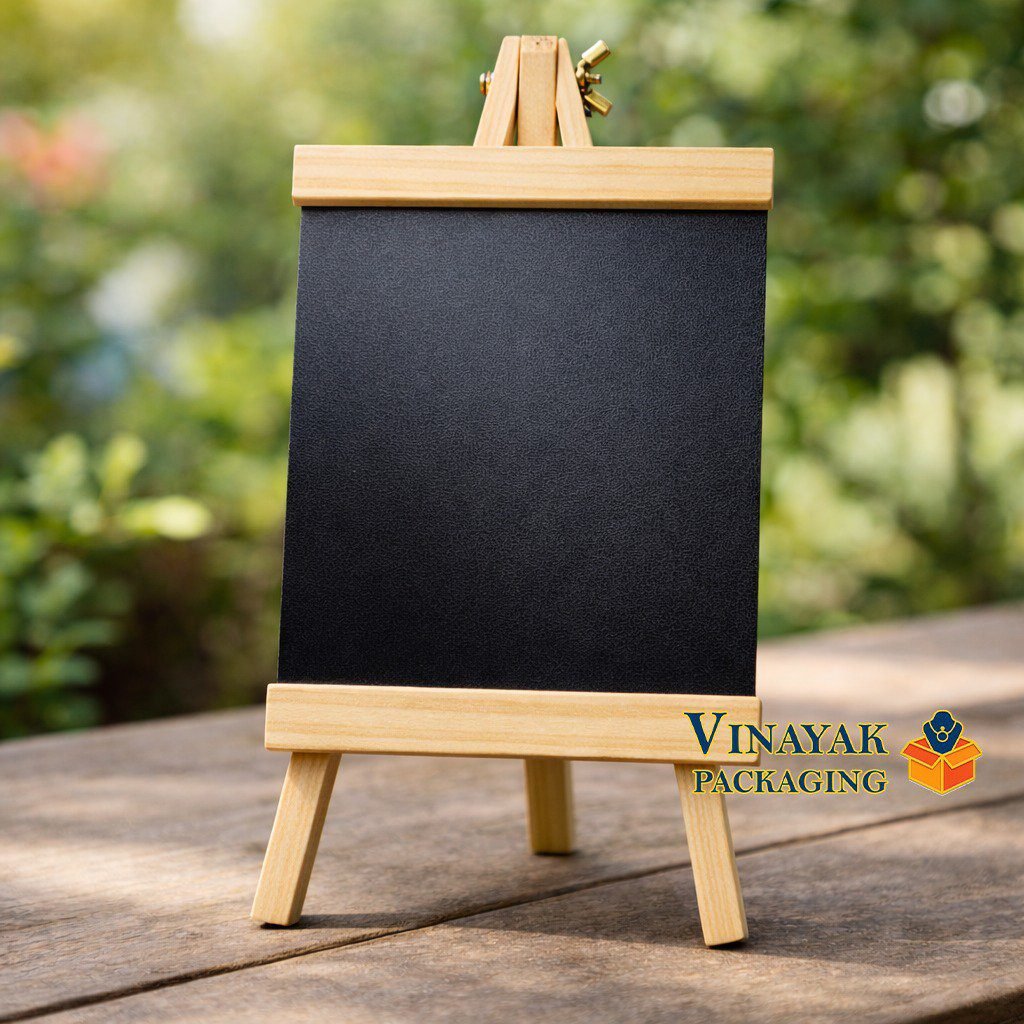 Mini Wooden Chalkboard Easel Sign – Tabletop Display Board for Price Tags, Menu Cards, Jewelry Display