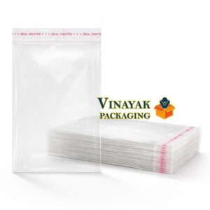 Transparent BOPP Self-Seal Packing Covers 47 Micron – Premium Clear Adhesive Sealing Bags for Jewelry, Packaging & Storage (Pack of 500 PCS)
