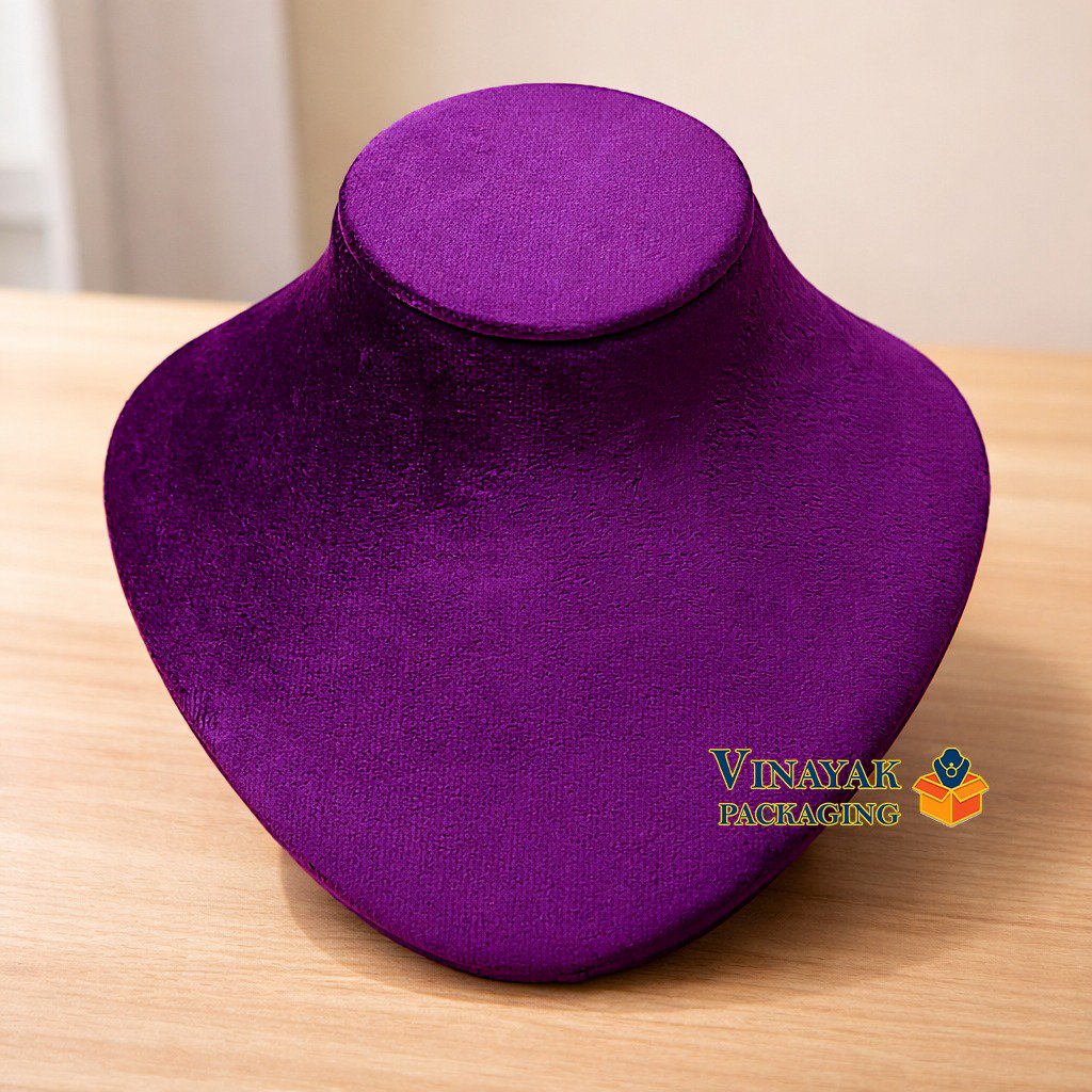 Velvet Necklace Display Bust Stand for Choker Jewelry