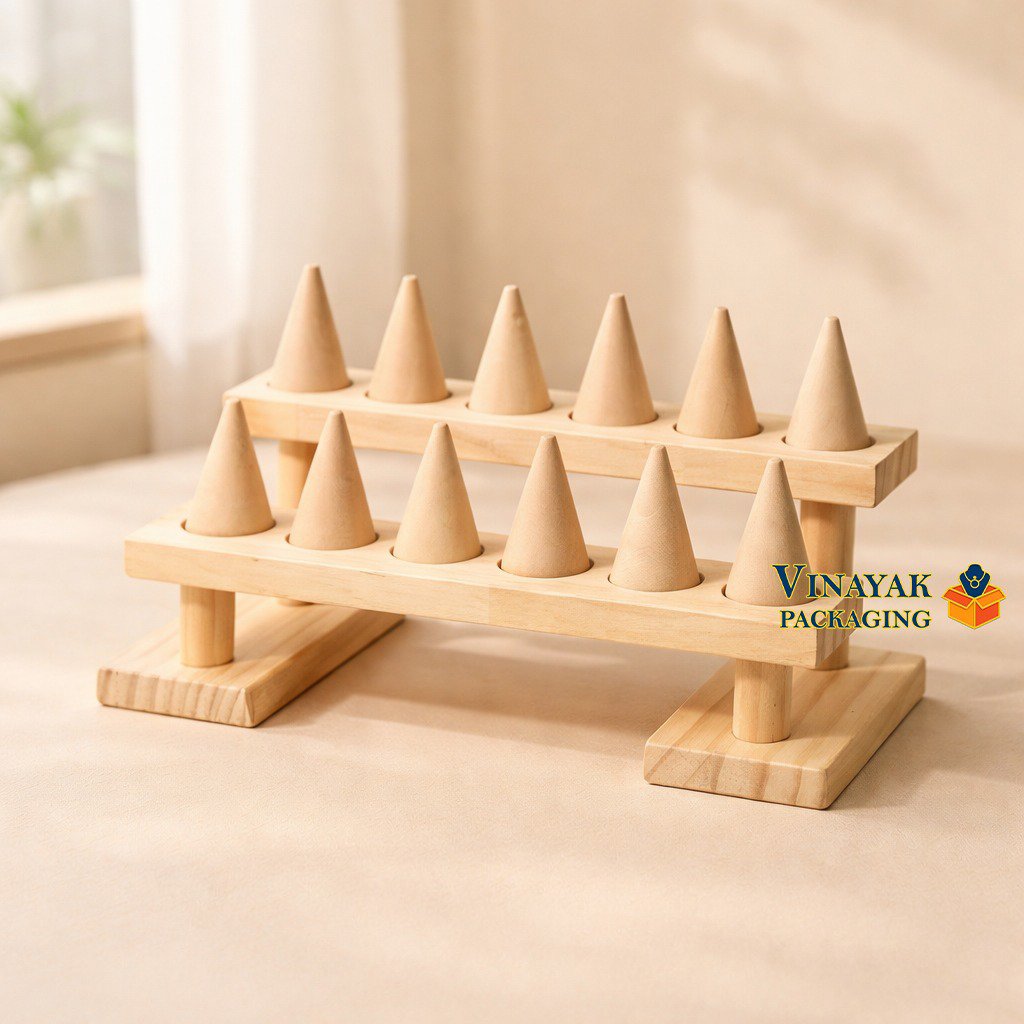 Wooden Jewelry Display Stand for Rings