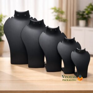 Premium Black Necklace Display Set for Choker, Chain & Pendant Jewelry ( pack of 6 pieces per inch)