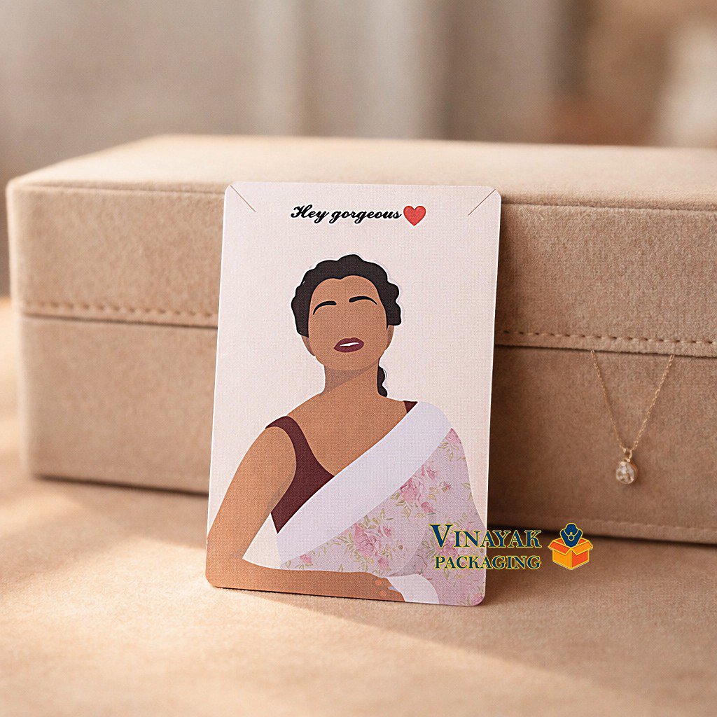 Elegant Printed Jewellery Display Card – “Hey Gorgeous” Necklace & Earring Packaging Card(pack of 100 pcs)