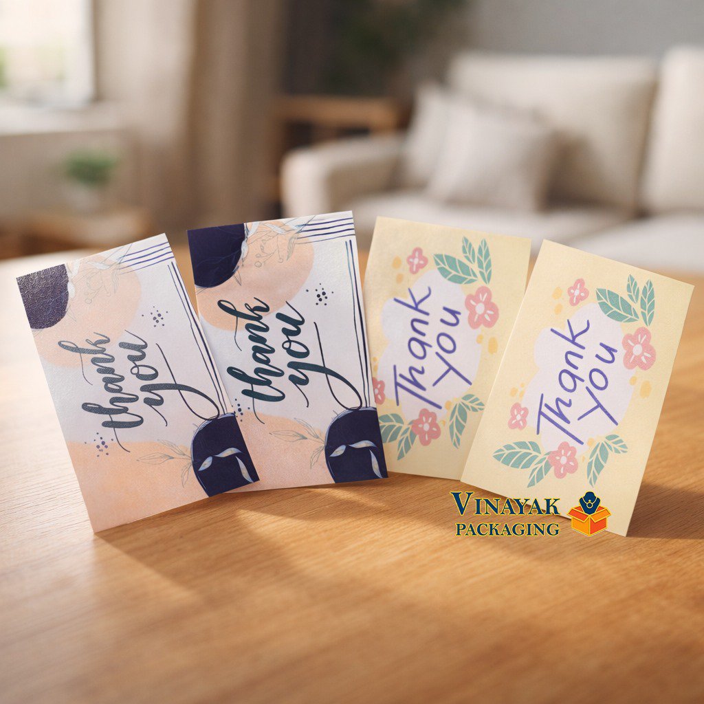 Premium Printed Thank You Cards Set – double side Design Packaging (pack of 100 pcs)