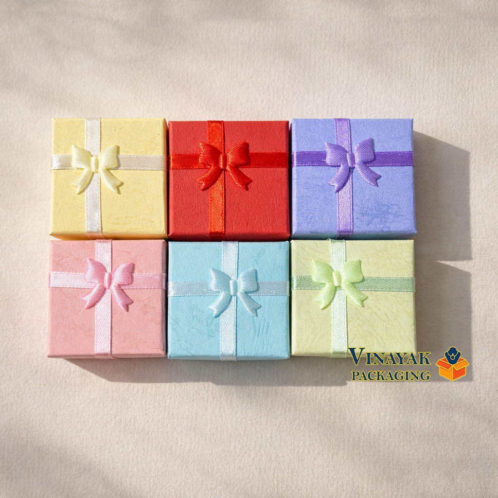 Premium ring Gift Box with Elastic Ribbon Bow (pack of 24)