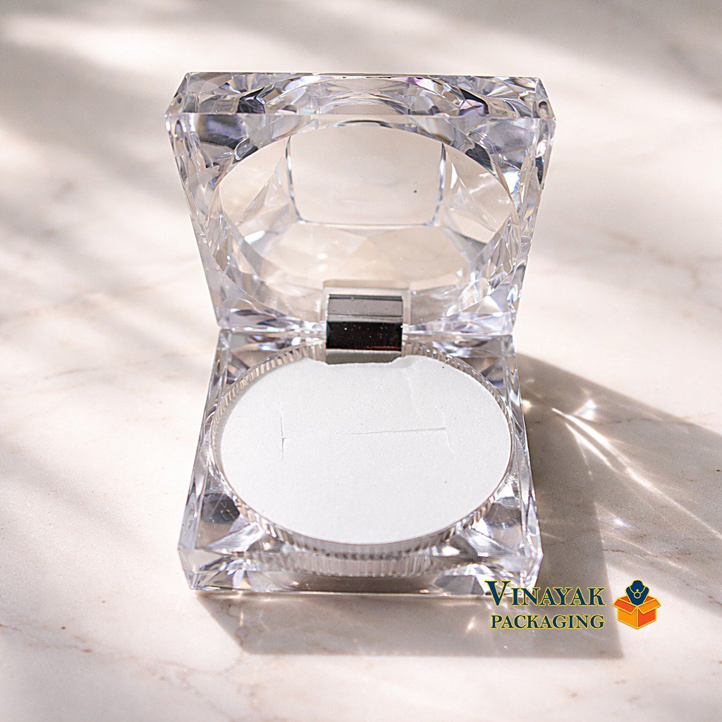 Premium Transparent Crystal Ring Box Set (12 Pieces)