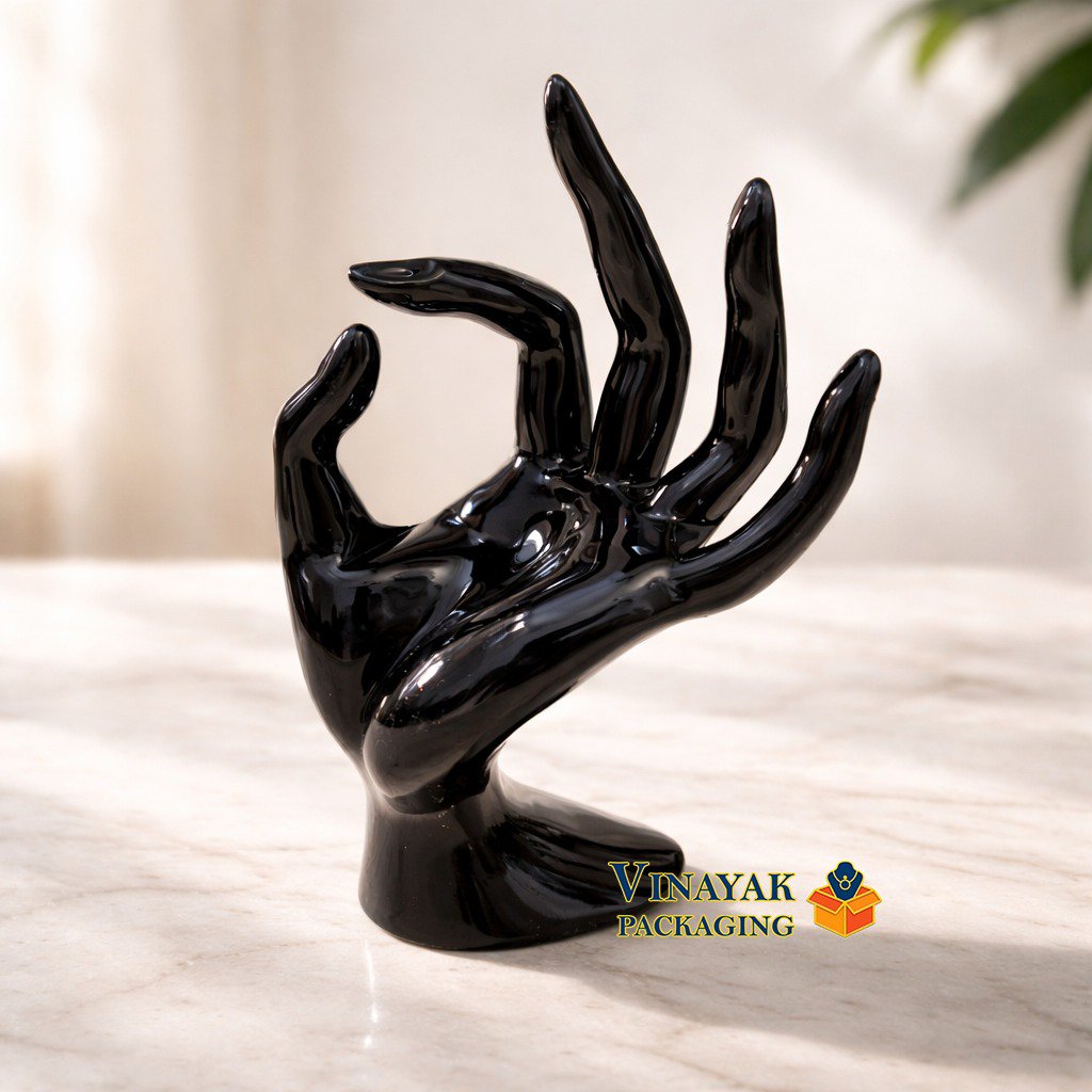 Elegant Black Hand Jewelry Display Stand – Ring Holder Organizer