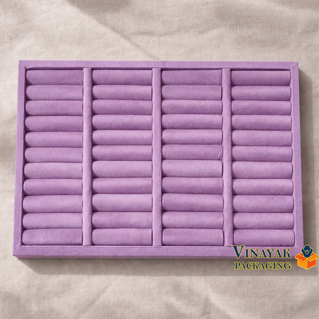 Velvet Kada Bracelet Display Tray – Multi-Row Jewelry Storage Tray for Bangles, Bracelets (size 10*14)