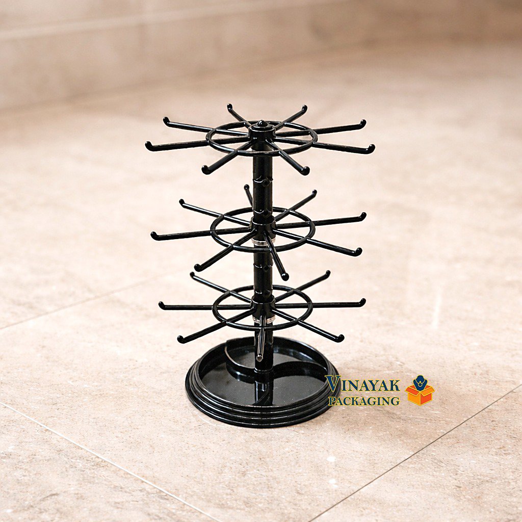 360° Rotating Jewelry Stand Organizer – Multi-Layer Earring, Bracelet & Necklace Holder Display(size 1 feet)