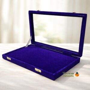 Luxury Velvet Ring Box with Glass Lid (size 8*12)