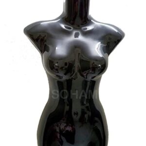 Glossy Black Female Torso Mannequin Display Bust for Jewellery & Apparel Showcase