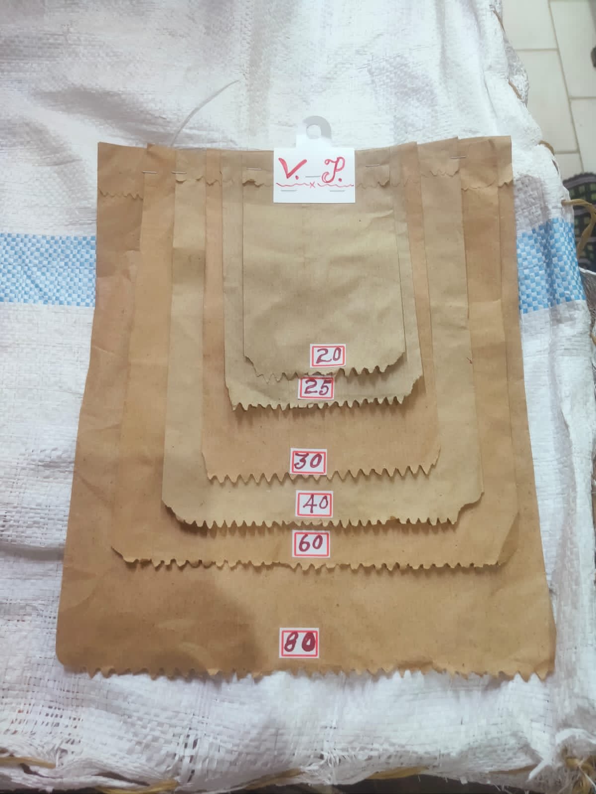 Brown Kraft Paper Bags – Multi Size Paper Packing Bags 1 Set 100 PCS