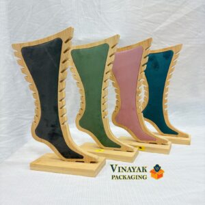 Elegant Wooden Leg Stand for Anklet Display