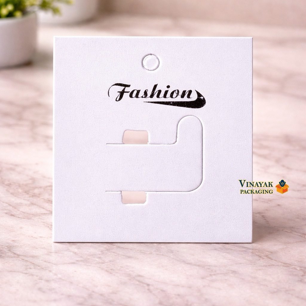 Premium White Ring Display Cards – 100 Pieces Set