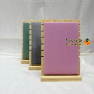 Multi-Color Velvet jewellery Display Stand – Elegant Wooden Base