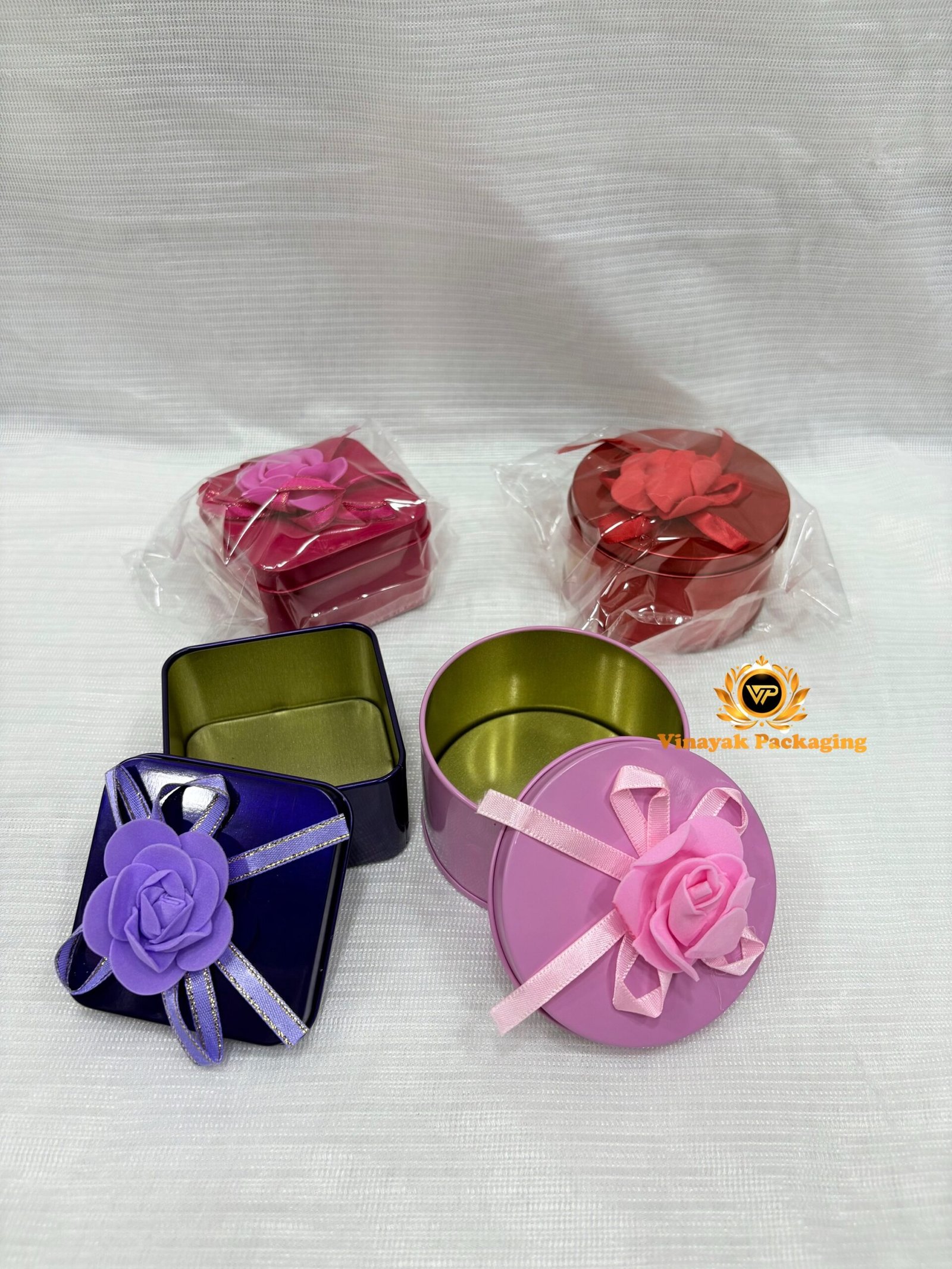 Decorative Rose-Embellished Gift Boxes for Gifting & Packaging (6 pcs)