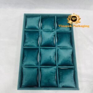 Velvet Bracelet & Watch Display Tray with Cushioned Slots – Premium Jewellery Organizer