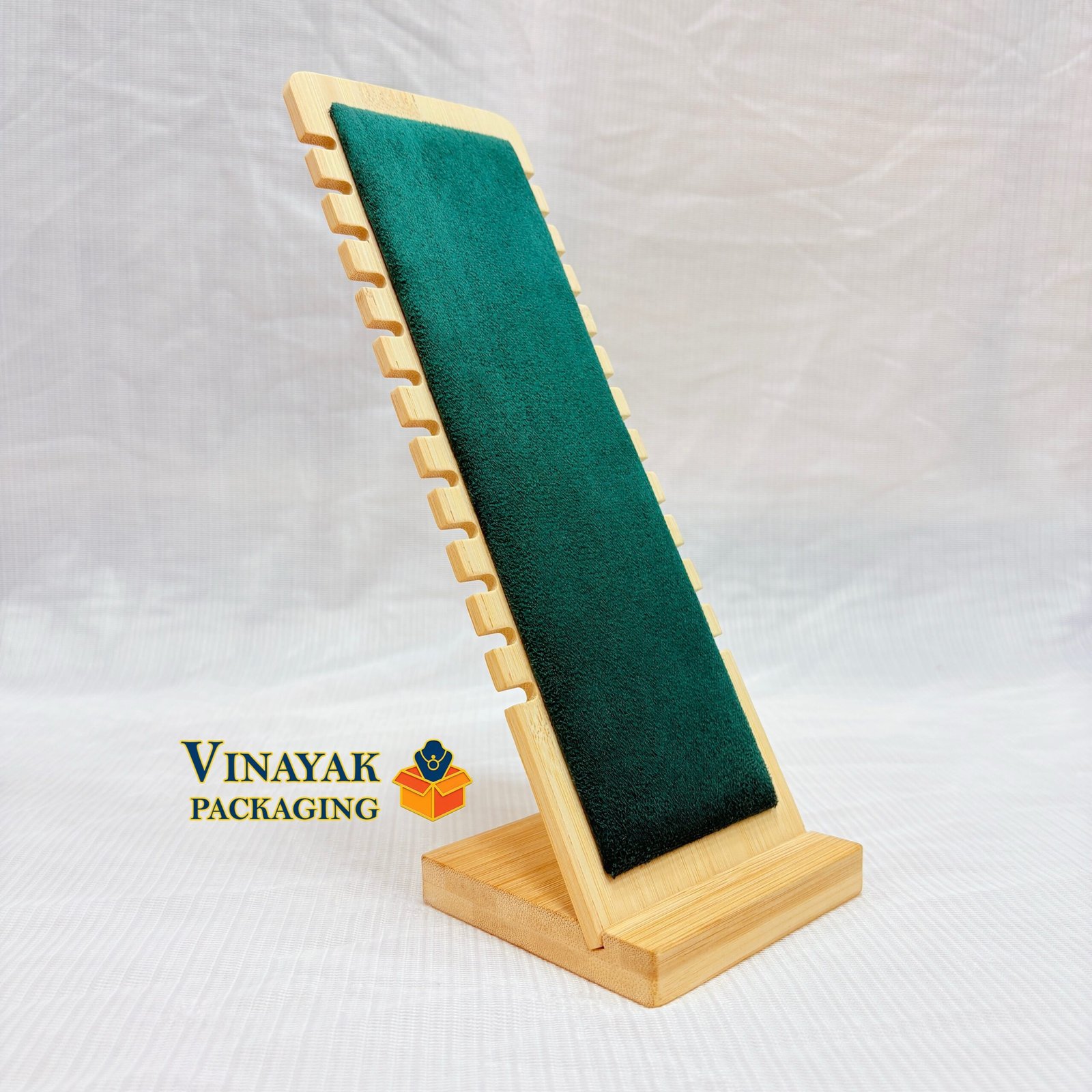 Wooden Bracelet & necklace Display Stand – Green Velvet
