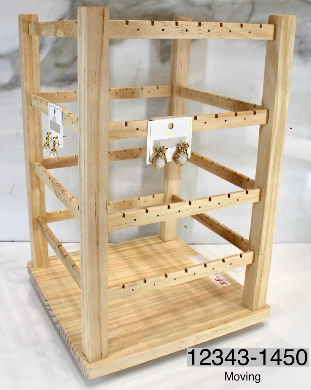 Wooden Multi-Tier Rotating Earring Display Stand