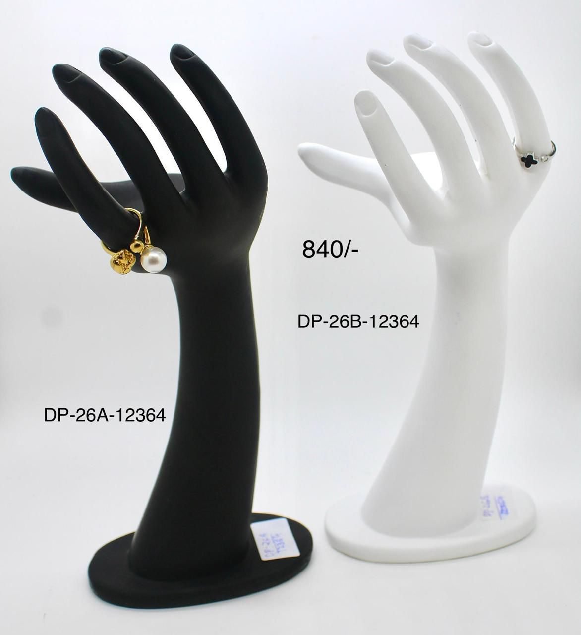 Elegant Hand Mannequin Ring Display Stand – Black & White Jewelry Holder