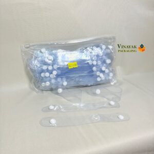 Transparent PVC Chain Button Straps – Clear Packaging Accessories 1 Pack in 100 PCS