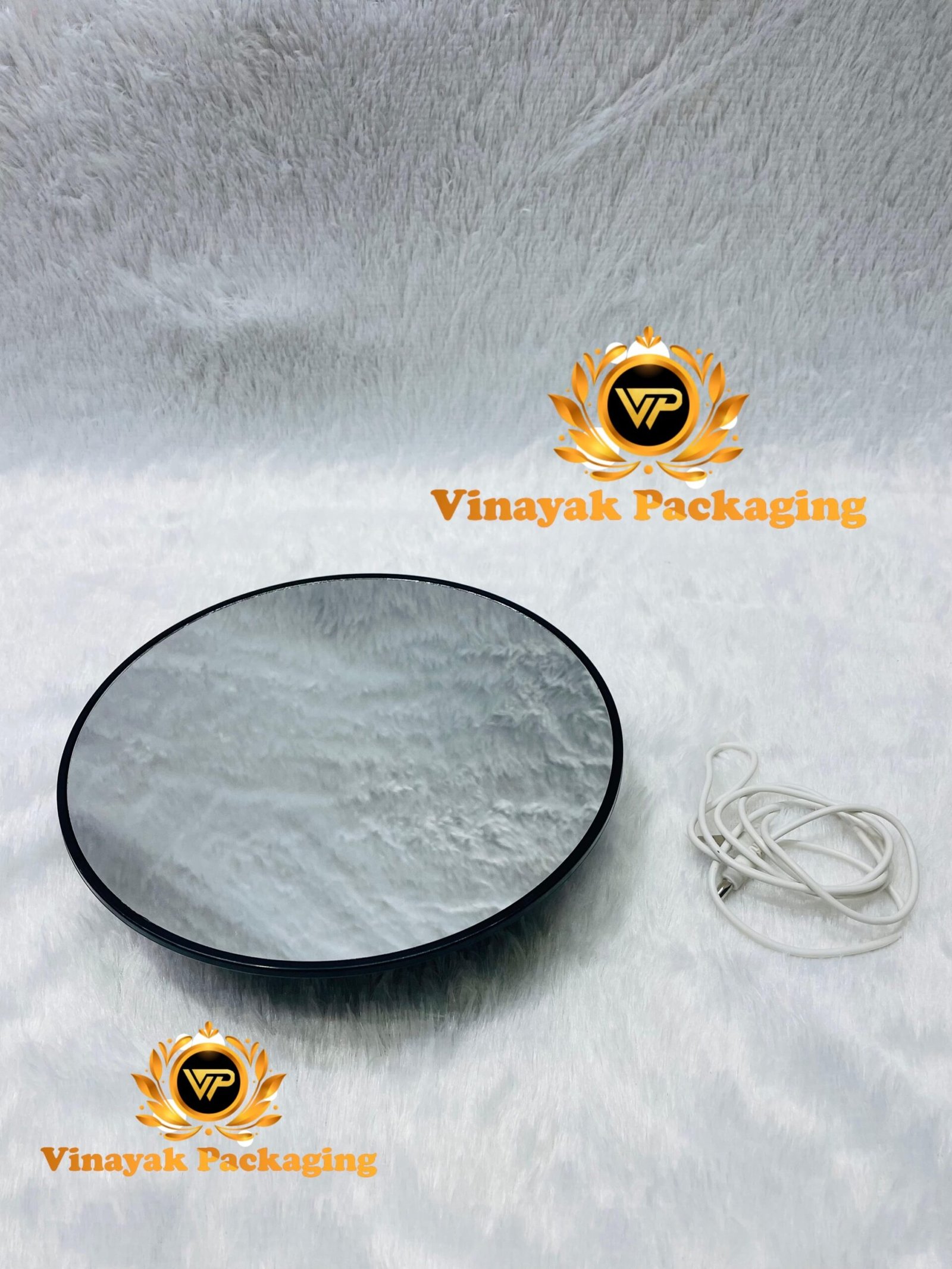 Rotating Display Turntable with Mirror Surface – Electric 360° Jewelry & Product Display Stand