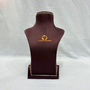 Elegant Brown Velvet Necklace Display Stands - 1 pc