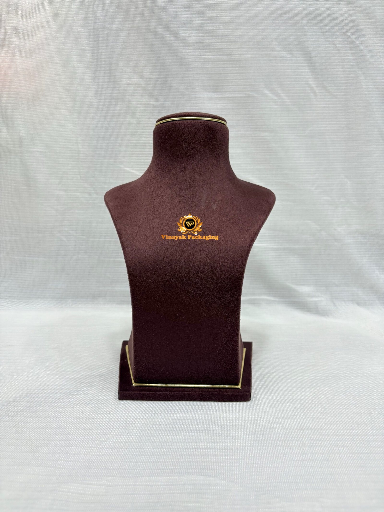 Elegant Brown Velvet Necklace Display Stands - 1 pc