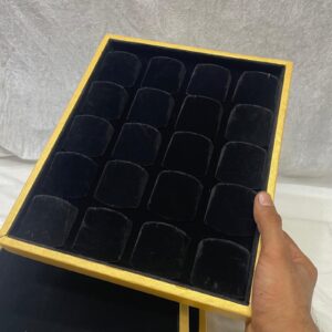 Premium Black Velvet Earrings Display Tray with Gold Border (size 10*12)