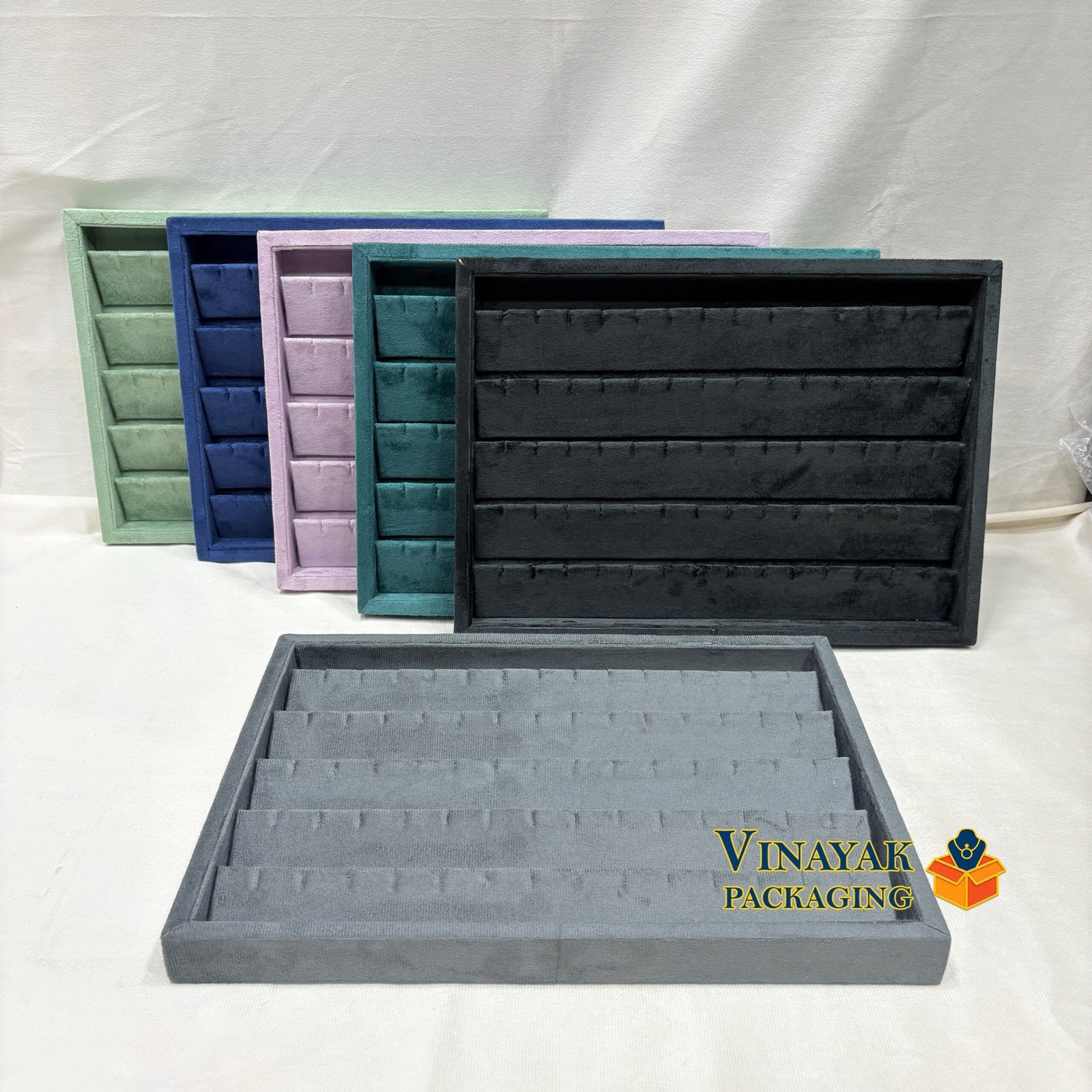 Premium Velvet Earrings Display Trays – Multi-Color Jewelry Organizer