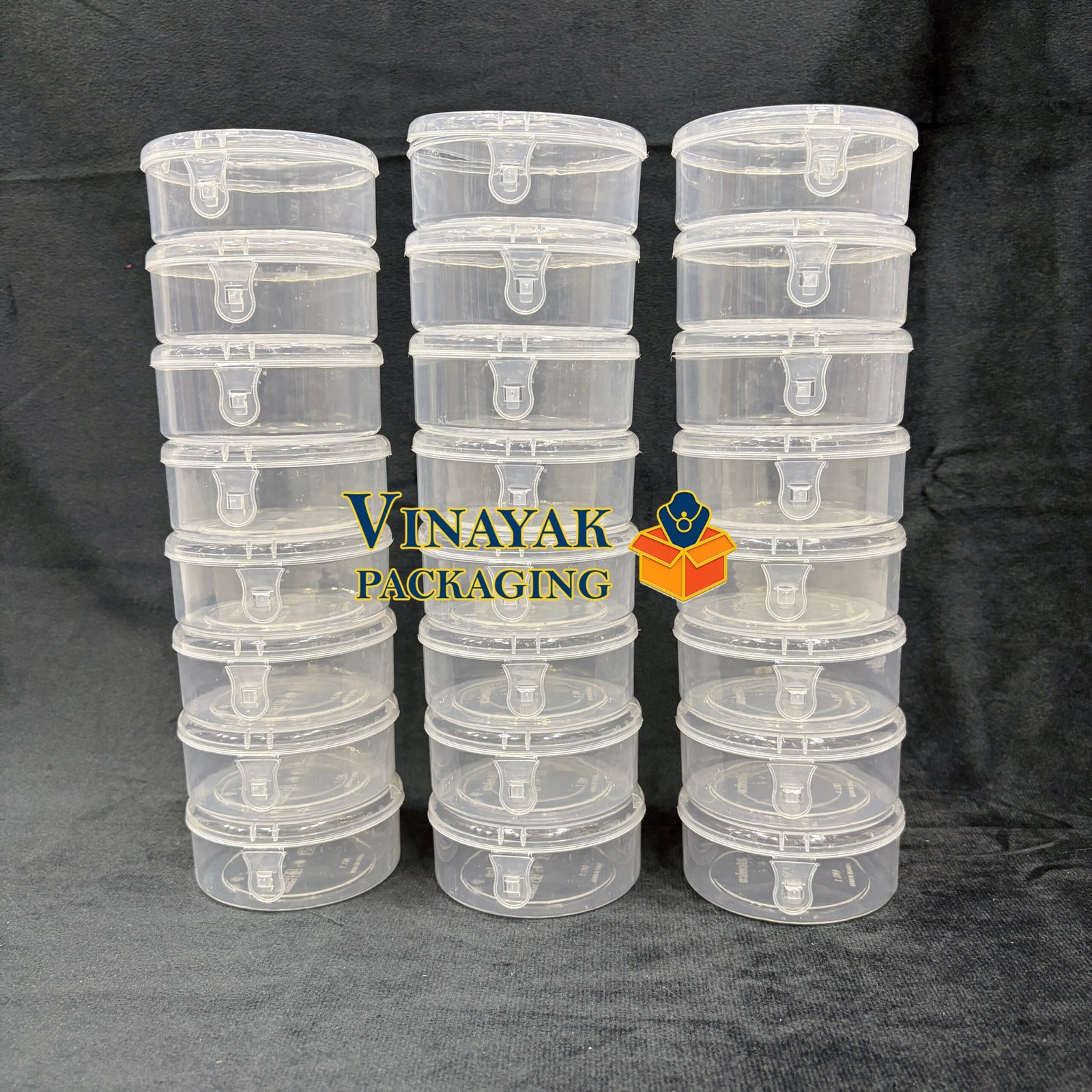 Clear Round Plastic Storage Containers – Stackable Multi-Purpose Boxes(bangles) 24 PCS