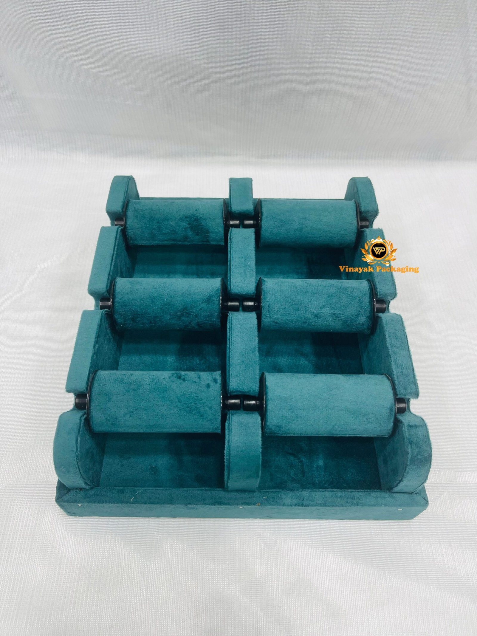 Velvet Bangle & Bracelet Display Tray with Roller Bars – Premium Jewellery Organizer Stand (size 10*12)