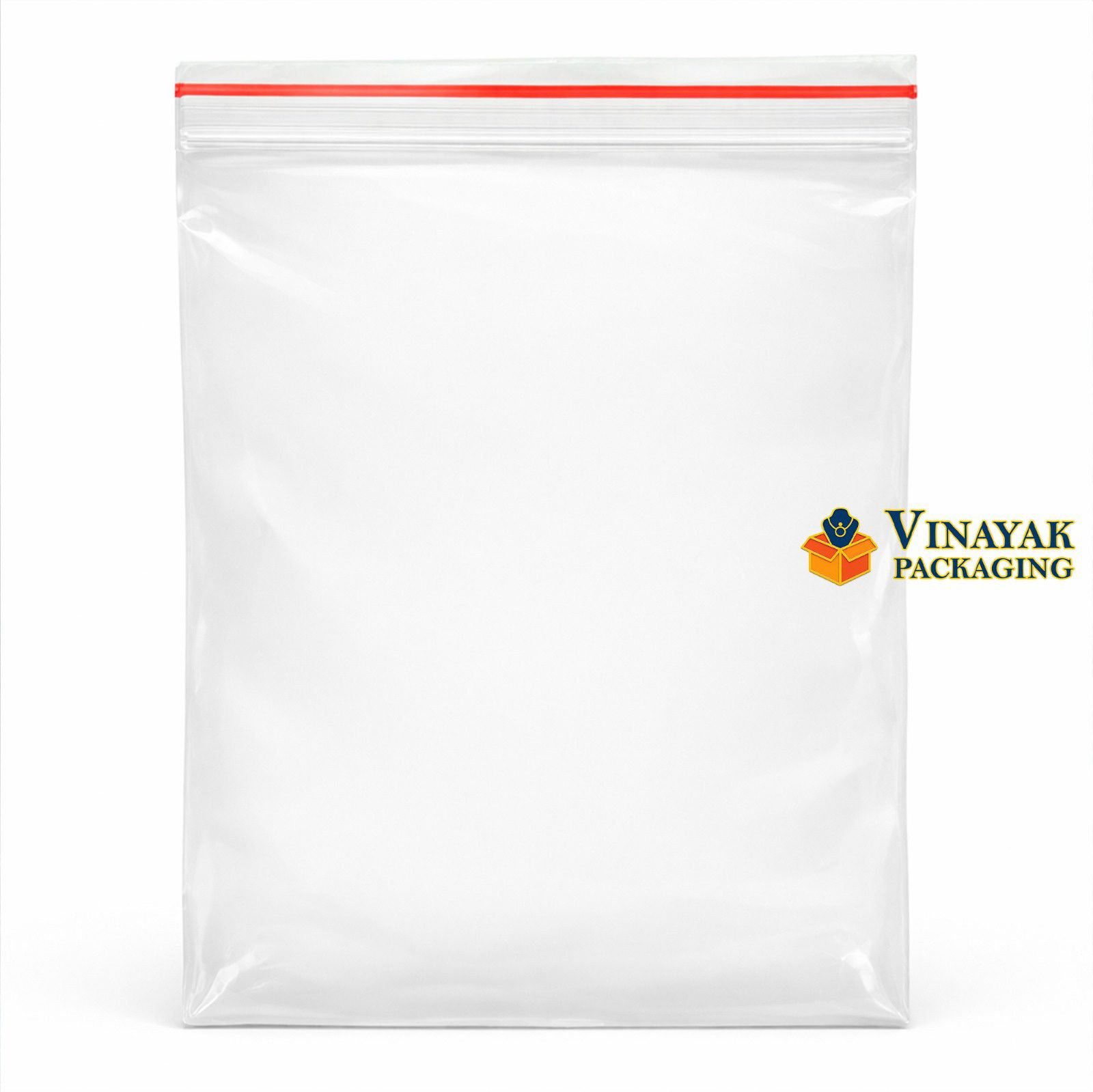 Transparent Sticker Seal Plastic Bag | Reusable Clear Packaging Pouch with Red Seal (100 pcs)