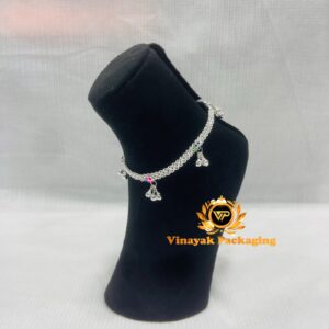 Black Velvet Anklet Display Stand | Premium Jewellery Foot Mannequin for Anklets & Payal