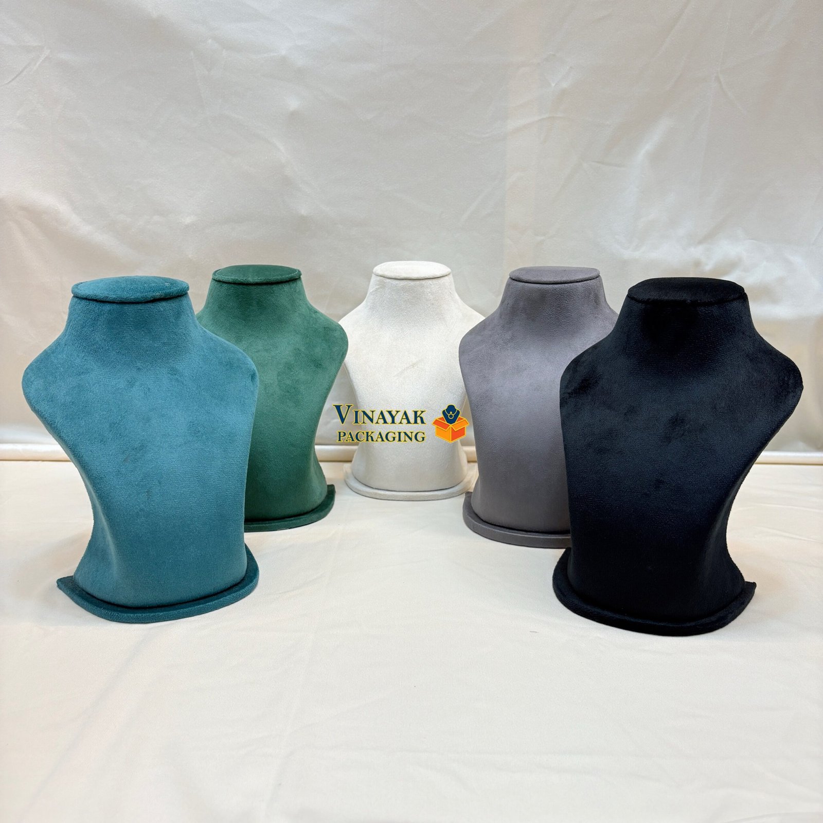 Premium Velvet Necklace Display Stands – Multi-Color Collection