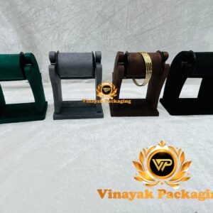 Wooden Bangle & Bracelet Display Stand | Velvet Finish Jewellery Holder for Shop & Exhibition (1 pcs)