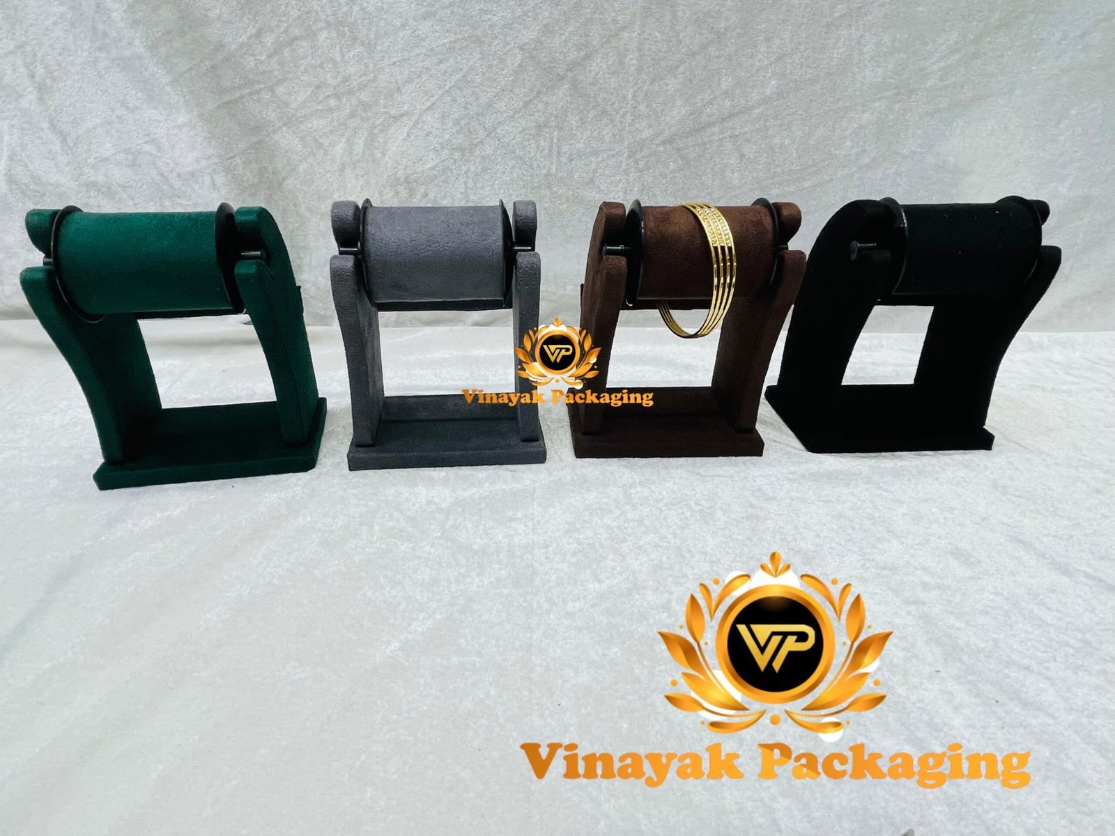 Wooden Bangle & Bracelet Display Stand | Velvet Finish Jewellery Holder for Shop & Exhibition (1 pcs)