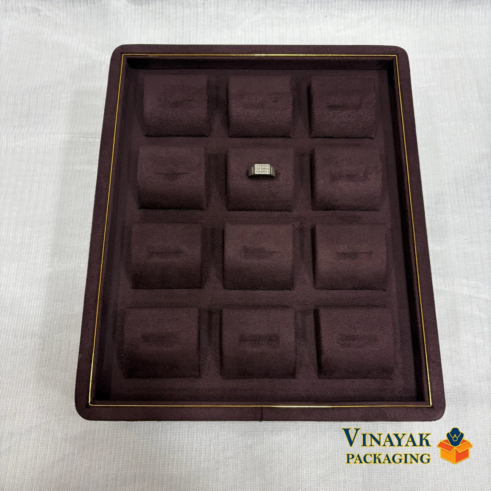 12-Slot Velvet Earrings Display Tray
