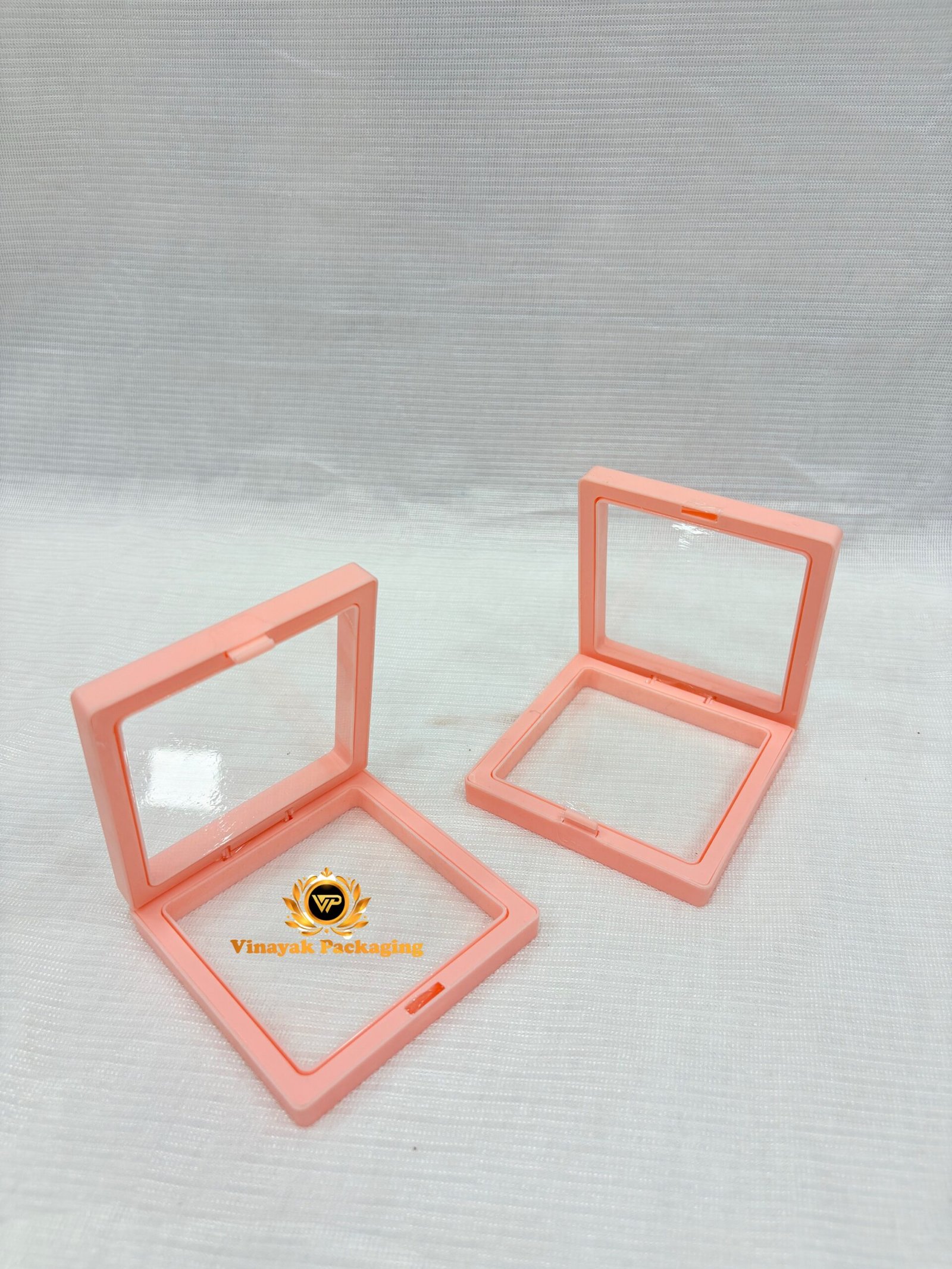 Peach Square Transparent Jewellery Display Box 10 pcs
