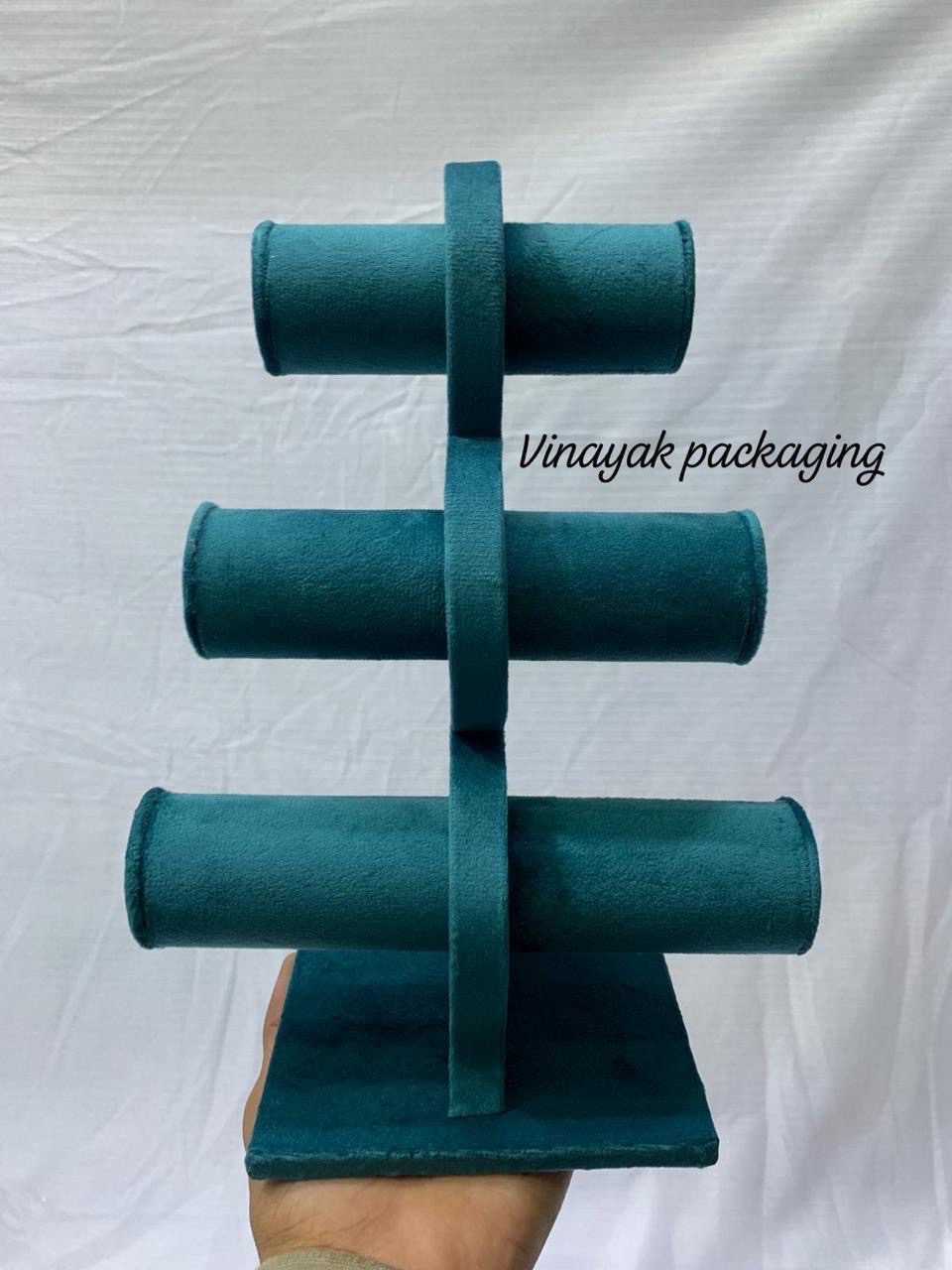 3-Tier Velvet Jewellery Display Stand | Bracelet, Bangle & Watch Holder (Multiple Colors)