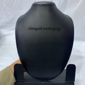 Black Necklace Display Bust Stand with Base | Jewellery Showpiece Holder