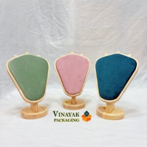 Wooden Velvet Necklace Display Stands