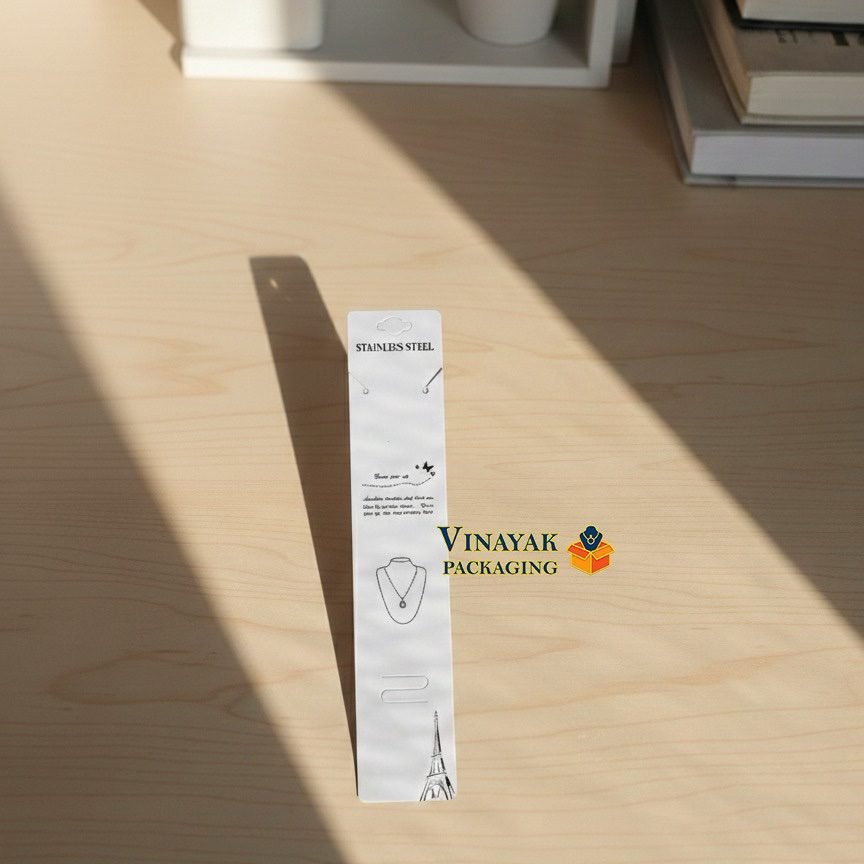 Premium Stainless Steel Necklace Display Card – 100 pcs (4*20 cm)