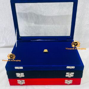 Luxury Velvet Jewellery Display Box with Transparent Lid | Premium Ring Storage Case (1 pcs)