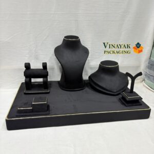 Black Velvet Jewellery Display Stand Set