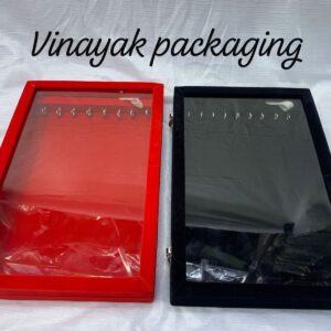 Transparent Lid Jewellery Display Box with Hooks – Necklace / Chain Storage Case (1 pcs)