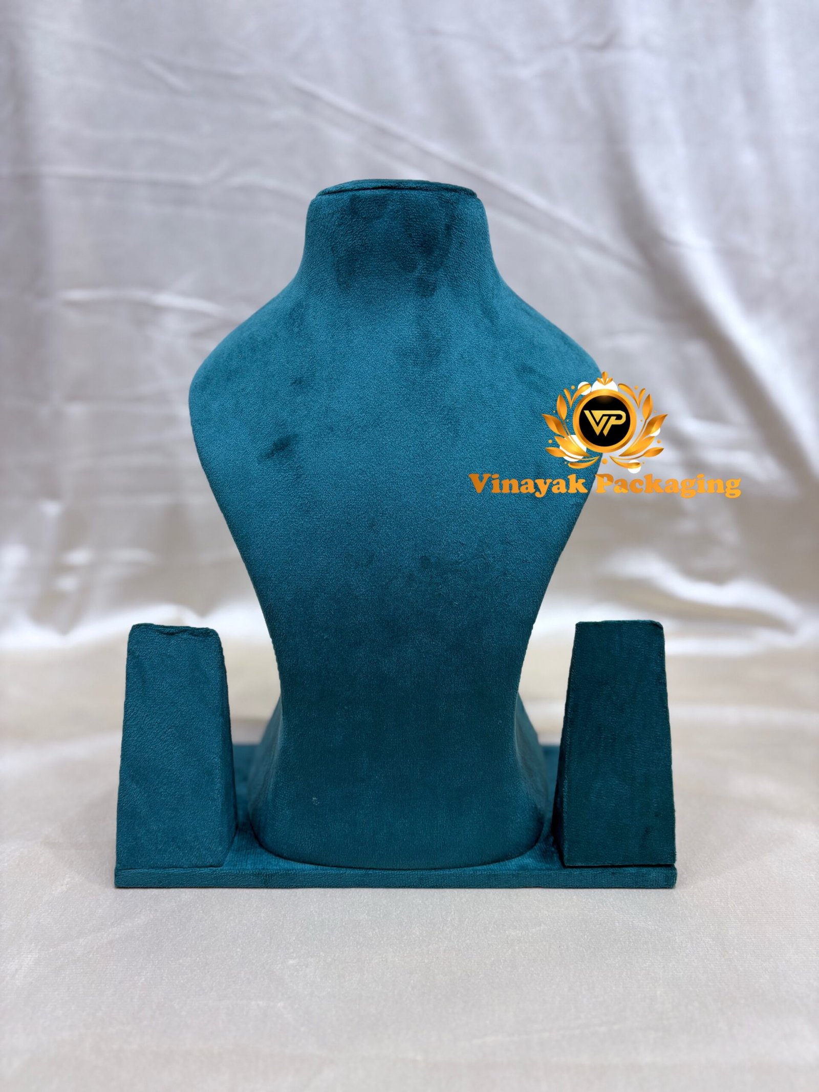 Velvet Necklace Display Bust with Side Earring Stands